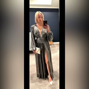 Bronx and Banco Zoe Silver Metallic Dress - Small